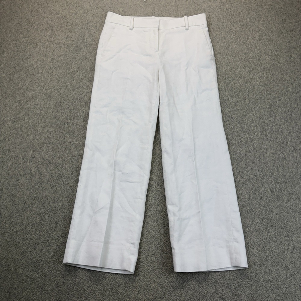 J.Crew Women's Size 0P White Wide-Leg Dress Pants Trousers
